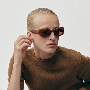 SOEUR Jean Moka Caramel Sunglasses Cat Made in Italy $275 NEW